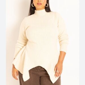 Eloquii Wool Blend Peplum Sweater